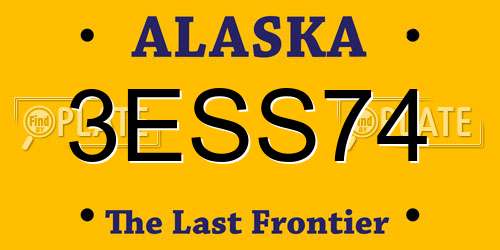 3ESS74 Alaska License Plate