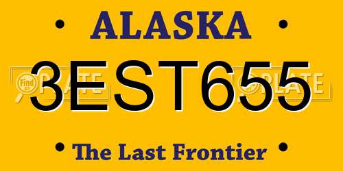 3EST655 Alaska License Plate