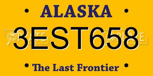 3EST658 Alaska License Plate