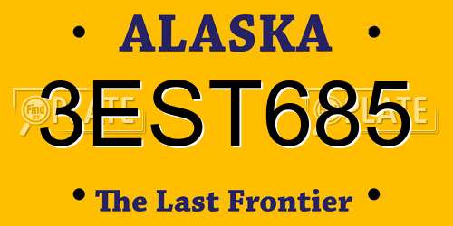 3EST685 Alaska License Plate