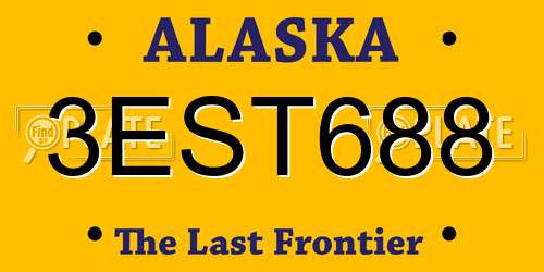 3EST688 Alaska License Plate