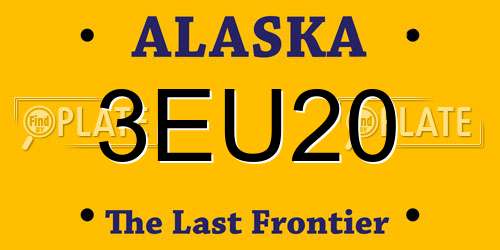 3EU20 Alaska License Plate
