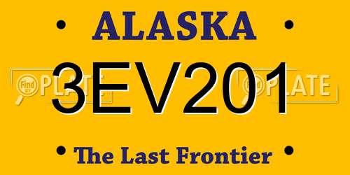 3EV201 Alaska License Plate