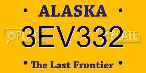 3EV332 Alaska License Plate