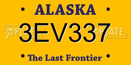 3EV337 Alaska License Plate