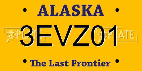 3EVZ01 Alaska License Plate