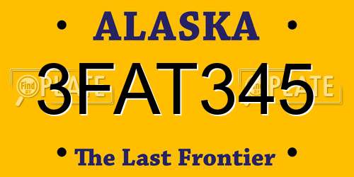 3FAT345 Alaska License Plate