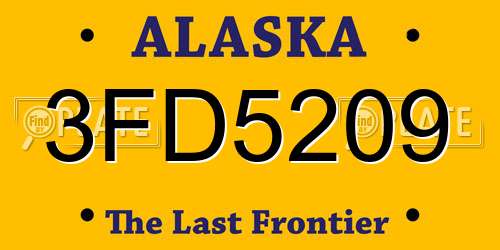 3FD5209 Alaska License Plate