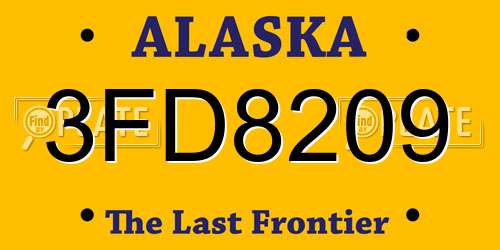 3FD8209 Alaska License Plate