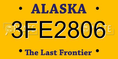 3FE2806 Alaska License Plate