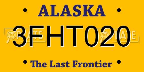 3FHT020 Alaska License Plate
