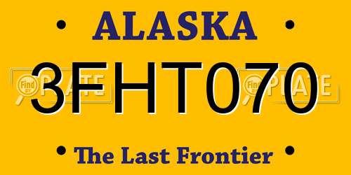 3FHT070 Alaska License Plate