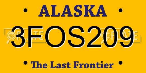 3FOS209 Alaska License Plate