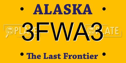3FWA3 Alaska License Plate