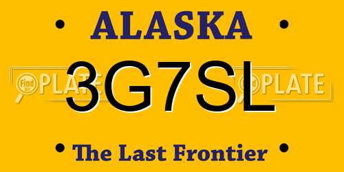 3G7SL Alaska License Plate