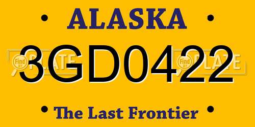3GD0422 Alaska License Plate
