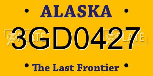 3GD0427 Alaska License Plate