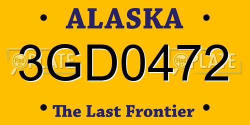 3GD0472 Alaska License Plate