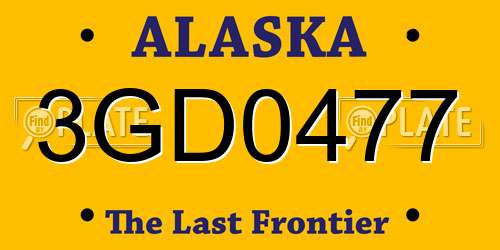 3GD0477 Alaska License Plate