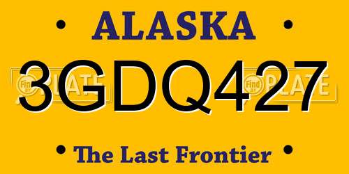 3GDQ427 Alaska License Plate