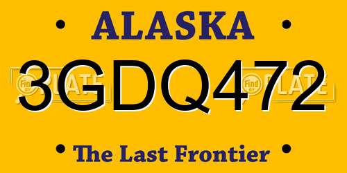 3GDQ472 Alaska License Plate