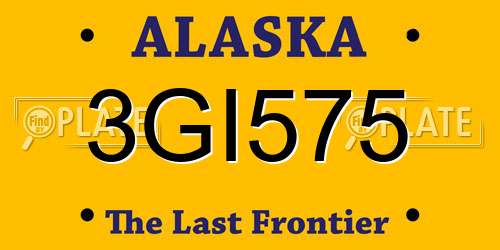 3GI575 Alaska License Plate