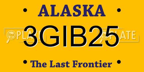 3GIB25 Alaska License Plate