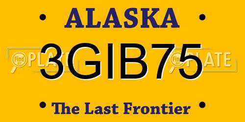 3GIB75 Alaska License Plate