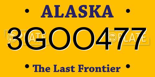 3GOO477 Alaska License Plate