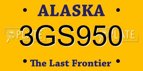 3GS950 Alaska License Plate