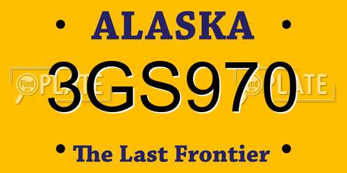 3GS970 Alaska License Plate
