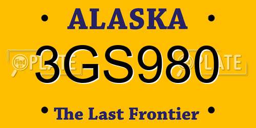 3GS980 Alaska License Plate