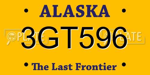 3GT596 Alaska License Plate