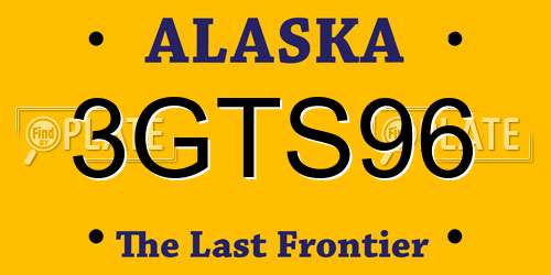 3GTS96 Alaska License Plate