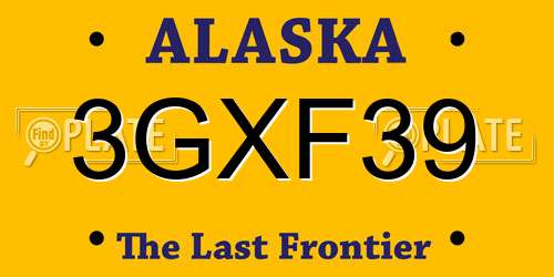3GXF39 Alaska License Plate