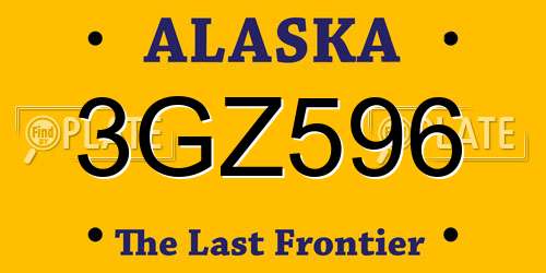 3GZ596 Alaska License Plate