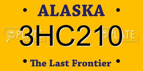 3HC210 Alaska License Plate