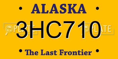 3HC710 Alaska License Plate