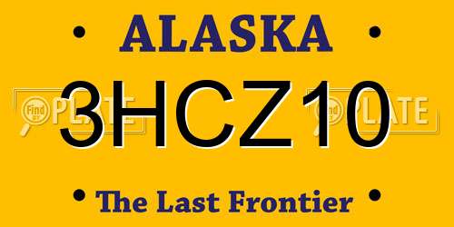 3HCZ10 Alaska License Plate