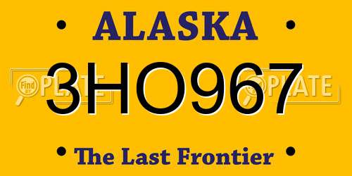 3HO967 Alaska License Plate