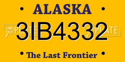 3IB4332 Alaska License Plate