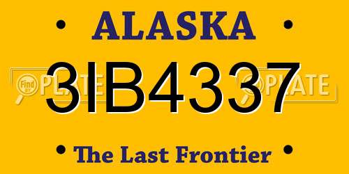 3IB4337 Alaska License Plate