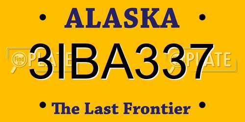 3IBA337 Alaska License Plate