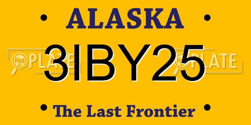 3IBY25 Alaska License Plate