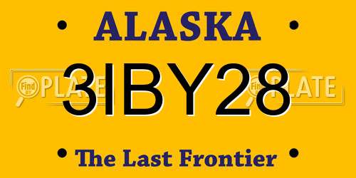 3IBY28 Alaska License Plate