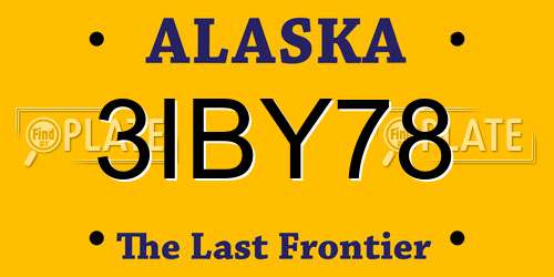 3IBY78 Alaska License Plate