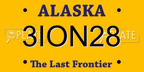 3ION28 Alaska License Plate