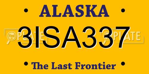 3ISA337 Alaska License Plate