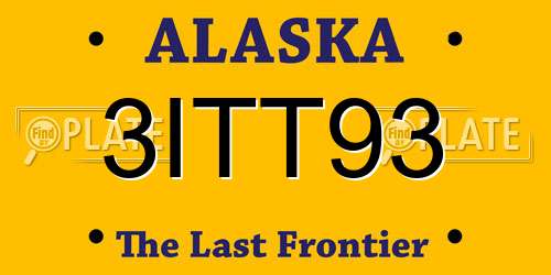 3ITT93 Alaska License Plate