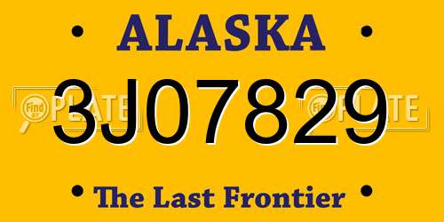 3J07829 Alaska License Plate